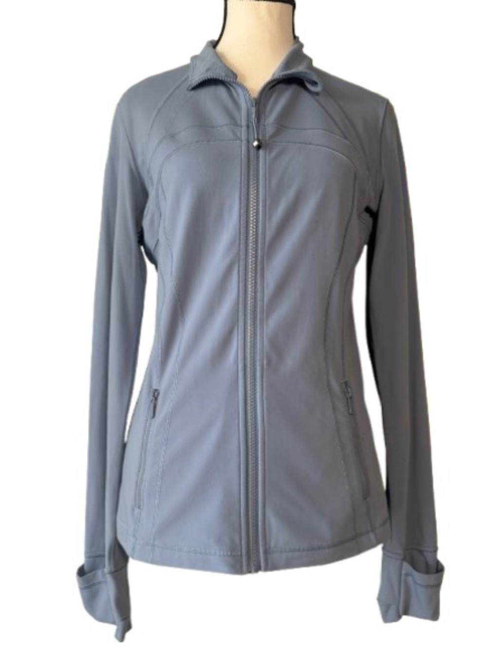 Lululemon Athletica Define Light Blue/Gray Zip-Up Activewear Jacket. Size—10